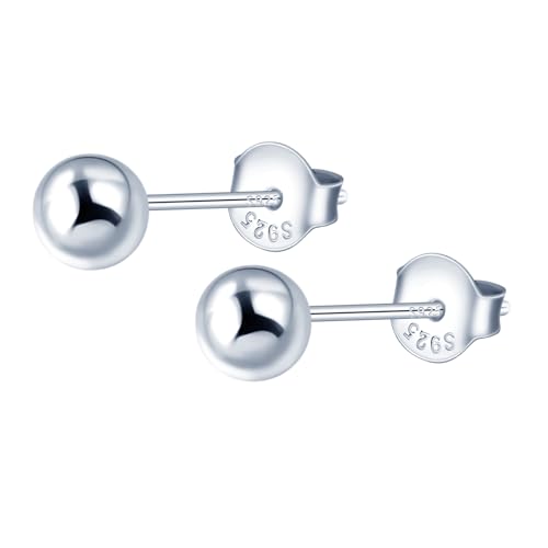 MOOFUN Mini Kugel Ohrstecker Silber 925 Damen Herren Mädchen: Silber Klein Runde Kugel Hypoallergen Knorpel Piercing Ohrringe für Mehrere Ohrlöcher - Geburtstag Party Jahrestag Geschenk für Sie Ihn von MOOFUN