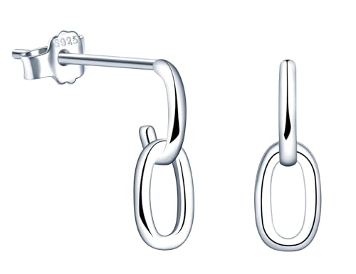 MOOFUN Minimalistische Ovale Ohrstecker Silber Damen Ohrringe Stecker 925 Silber Ohrring Stecker Ohrschmuck für Mama Freundin Teenager Mädchen Oma Schwester Frauen Geschenk Geburtstagsgeschenk von MOOFUN