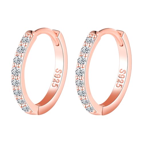 MOOFUN Ohrringe Silber 925 Creolen Groß 14mm Ohrring Solide Damen Ohrringe Klein Zirkonia Ohringe Rosegold Ohrschmuck für Mama Freundin Teenager Mädchen Schwester Frauen Geschenk Geburtstagsgeschenk MOOFUN Ohrringe Silber 925 Creolen Groß 14mm Ohrring Solide Damen Ohrringe Klein Zirkonia Ohringe Rosegold Ohrschmuck für Mama Freundin Teenager Mädchen Schwester Frauen Geschenk Geburtstagsgeschenk von MOOFUN