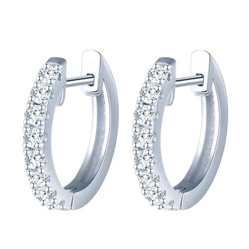 MOOFUN Ohrringe Silber 925 Creolen Mittelgroß 12mm Ohrring Damen Ohrringe Klein Zirkon Ohringe Silber Hoop Ohrschmuck für Mama Freundin Teenager Mädchen Schwester Frauen Geschenk Geburtstagsgeschenk MOOFUN Ohrringe Silber 925 Creolen Mittelgroß 12mm Ohrring Damen Ohrringe Klein Zirkon Ohringe Silber Hoop Ohrschmuck für Mama Freundin Teenager Mädchen Schwester Frauen Geschenk Geburtstagsgeschenk von MOOFUN