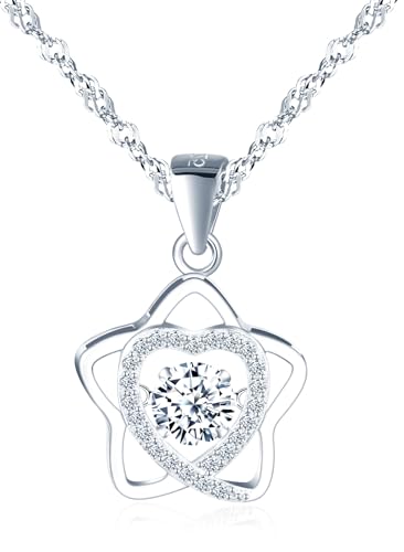 MOOFUN Zirkon Herz Halskette Stern Damen Kette 925 Sterling Silber Anhänger Halsketten für Mama Freundin Mädchen Schwester Frau Modeschmuck Ketten Frauen Geschenk Geburtstagsgeschenk MOOFUN Zirkon Herz Halskette Stern Damen Kette 925 Sterling Silber Anhänger Halsketten für Mama Freundin Mädchen Schwester Frau Modeschmuck Ketten Frauen Geschenk Geburtstagsgeschenk von MOOFUN