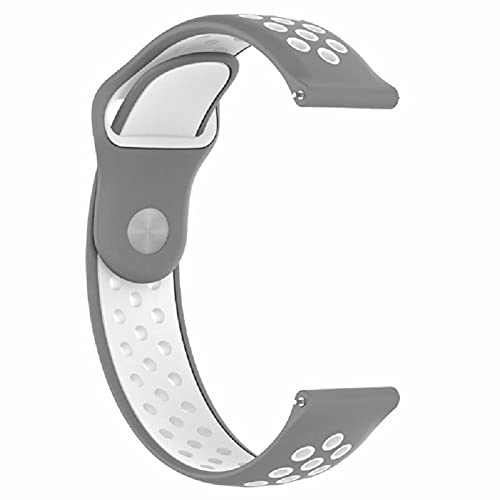 MOOKEENONE Doppelfarbiges Armband für Huawei (Watch GT/Watch 2 Pro), Grau/Weiß von MOOKEENONE