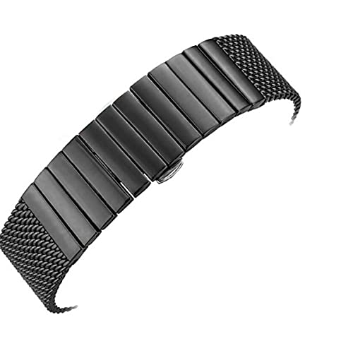 Uhrenarmband aus Stahl, 18,5 cm lang, Schwarz , 20 mm von MOOKEENONE