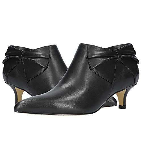 MOOMMO Damen Niedriger Kätzchenabsatz Wildleder Stiefeletten Schleife Spitze Geschlossene Zehen Reißverschluss Chelsea Booties 5,1 cm Absätze Schleife Kunstleder Stiefel Reißverschluss Kurze Kleid Stiefel Komfort Büro Hochzeit Herbstschuhe 4-11 M US, Matte-bow Black, 38 EU von MOOMMO