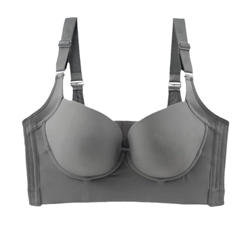 MOONBADI BH Damen ohne bügel grau Damen Komfort Starker Halt Rückenstütze Ungepolstert Ohne Bügel Gegen Hängebrust Brüste Klassische BHS Push up BH extrem 105G von MOONBADI