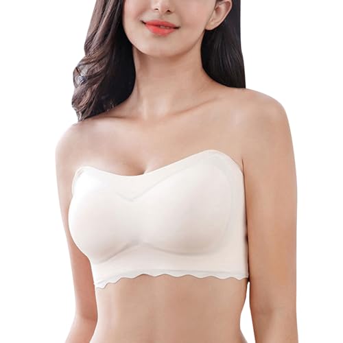 MOONBADI BH Damen ohne bügel hellgelb BH Damen ohne Bügel Push Up BH Große Größen Guter Halt Soft BH t-Shirt BH 100B von MOONBADI