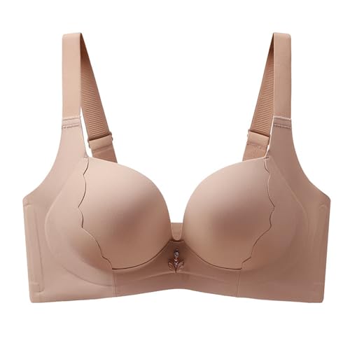 MOONBADI BH Push up Rosa Damen Komfort Starker Halt Vorne Rückenstütze Ungepolstert Ohne Bügel Minimizer BH BH Push up extrem 105D von MOONBADI