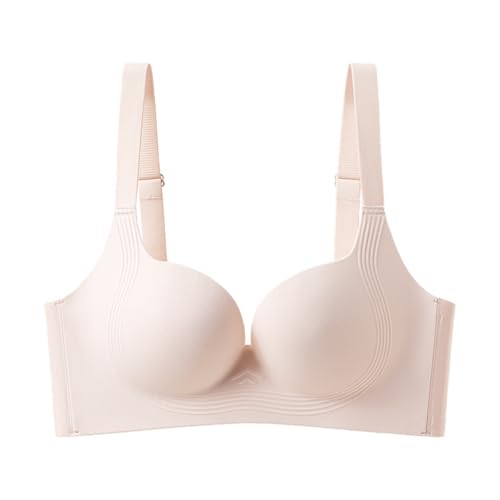 MOONBADI BH Push up Rosa Damen Komfort Starker Halt Vorne Rückenstütze Ungepolstert ohne Bügel Minimizer BH Push up Bra 90B von MOONBADI