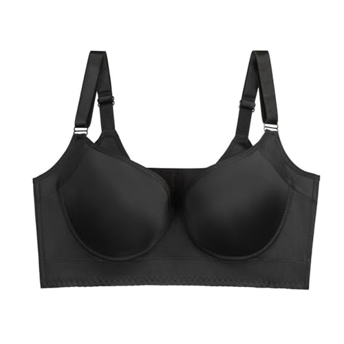 MOONBADI BH Push up Schwarz Damen BH Bügel Bustier Klassische Bequem Stretch Bra Mittle Halt Gepolstert Wohlfühl BH super Push up BH 75F von MOONBADI