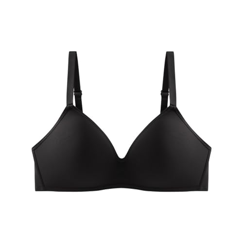 MOONBADI BH Schwarz Damen Ohne Bügel Push Up BH Glatter BHS Halt Grosse Grössen Ultrakomfortabler Tshirt BH Soft Atmungsaktiver Maximizer Push up BH 105C von MOONBADI