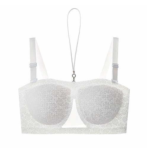 MOONBADI BH ohne träger Bügelloser Weiß ohne Träger Rutschfester Soft Bralette Strapless Bra Damen BHS Push up 110D von MOONBADI