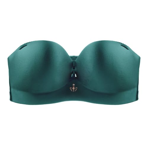MOONBADI BH ohne träger Grün Damen Große Größen ohne bügel Ungepolstert Bandeau BH Trägerloser Bandeau BH 80C von MOONBADI