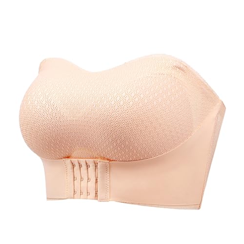 MOONBADI BH ohne träger Vorderverschluss BH hellgelb Damen Ohne Bügel BH Nahtloser Bandeau BH Stretch Nicht gepolstert Bralette Top BH Grosse grössen 105C von MOONBADI