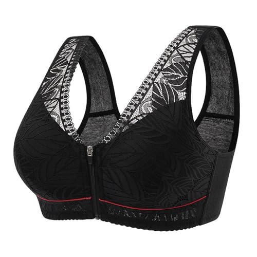 MOONBADI Damen-BHS BH mit reißverschluss vorne Schwarz BH Damen Ohne Bügel Push Up Soft BH V Ausschnitt Weicher Bustier Ultrakomfortable BH BH Push up extrem 85C MOONBADI Damen-BHS BH mit reißverschluss vorne Schwarz BH Damen Ohne Bügel Push Up Soft BH V Ausschnitt Weicher Bustier Ultrakomfortable BH BH Push up extrem 85C von MOONBADI