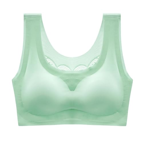 MOONBADI Dirndl Damen Grün Damen Mittle Halt Sport BH Push up Yoga Bra Nahtlose Ohne Buegel mit Abnehmbaren Gepolstert BH Grosse grössen 95C von MOONBADI