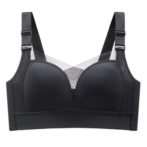 MOONBADI Push up BH Schwarz Damen Bequem BH, Klassische Damen Bustier, Push Up Ohne Bügel BH Damen BH Push up 75D von MOONBADI