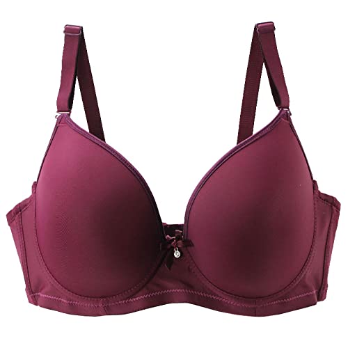 MOONBADI Push up BH Weinrot Damen Bequem BH, Klassische Damen Bustier, Push Up und Bügel BH BH Push up extrem 110E von MOONBADI