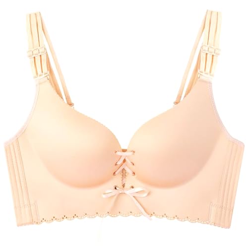 MOONBADI Push up BH hellgelb Damen Vollschalen Starker Halt Ohne Bügel Große Größen Funktioneller BH Maximizer Push up BH 95A von MOONBADI