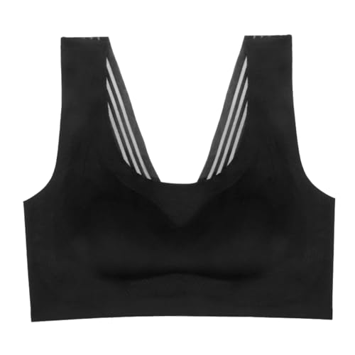 MOONBADI Sport BH Schwarz Damen Starker Halt Push Up Sport Bustier Gepolstert Nahtlose Sports Bras Ohne Bügel Joggen Yoga Fitness Pushup BH Damen 120B von MOONBADI