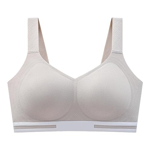 MOONBADI Sport BH ohne bügel Khaki Damen Bustier Gepolstert Bralette Bequem Workout Tops Push up Bra 100D von MOONBADI