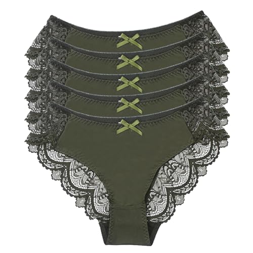 MOONBADI Ultra Soft Panties Slip Damen nahtlos Baumwolle Weich Slips Mittlerer Taille Hipster Unterwäsche Frauen Weich Unterhosen 5er Pack M Grün von MOONBADI