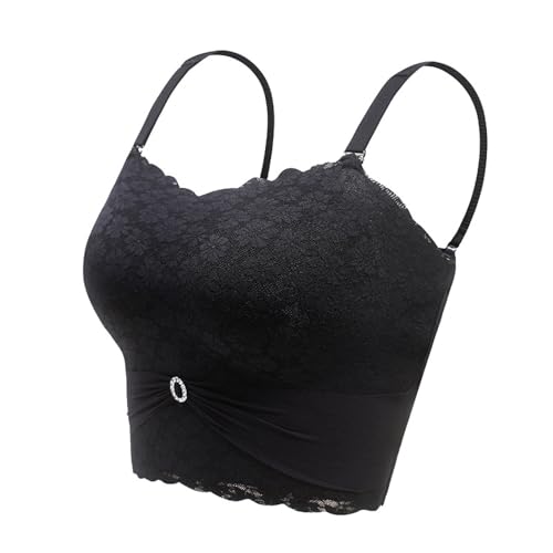 MOONBADI trägerloser BH Push up Schwarz BH Damen ohne Bügel Push Up BH Große Größen Guter Halt Soft BH Bandeau BH 105C von MOONBADI