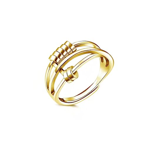MOONDAME Anti Stress Angst Verstellbarer Stapel Fingerring Golden Für Frauen Und Mädchen Geburtstagsgeschenk Persönlichkeitsschmuck MOONDAME Anti Stress Angst Verstellbarer Stapel Fingerring Golden Für Frauen Und Mädchen Geburtstagsgeschenk Persönlichkeitsschmuck von MOONDAME