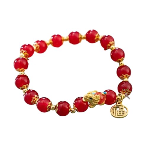 MOONDAME Chinesischer Drachen-Anhänger, Armbänder, ethnischer Drachen-Schmuck für Frauen für 2024 Neujahrs-Amulett von MOONDAME