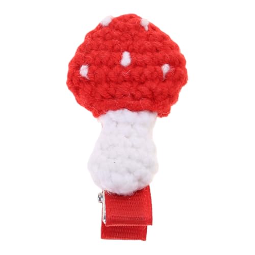 MOONDAME Handgefertigte Häkelpilz-Haarspange, Kopfbedeckung, süße gestrickte Haarnadeln, Haar-Accessoires, Partyzubehör für Mädchen von MOONDAME