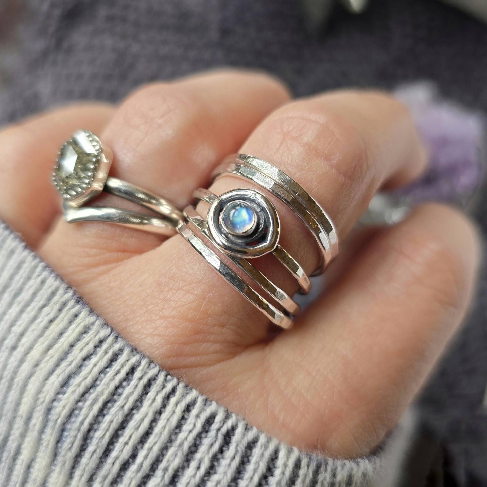 Auge Des Schutzes Mondstein Ring | Silber Augenring Sterling Verstellbar von MOONDROPSjewelry