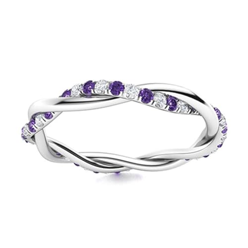 MOONEYE 0,75 ctw runde Form Amethyst 925er Sterling Silber Unendlichkeit Shank Damen-Ehering Sterlingsilber, 63 MOONEYE 0,75 ctw runde Form Amethyst 925er Sterling Silber Unendlichkeit Shank Damen-Ehering Sterlingsilber, 63 von MOONEYE
