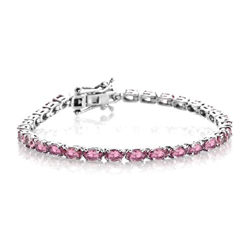 Mooneye 3.00 Ctw Multi Choice Ihr Edelstein 925 Sterling Silber platiniert Frauen Tennis glänzendes Armband Multi Farbe (Rosenquarz) von Mooneye