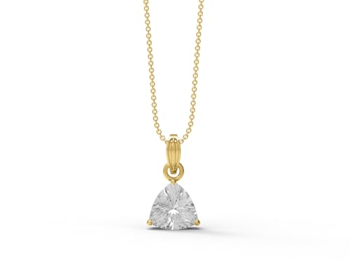 MOONEYE 4,00 Ctw Trillion Form Moissanit Diamant 925 Sterling Silber Solitär Damen Hochzeit Anhänger Halskette, Gold-Vermeil von MOONEYE