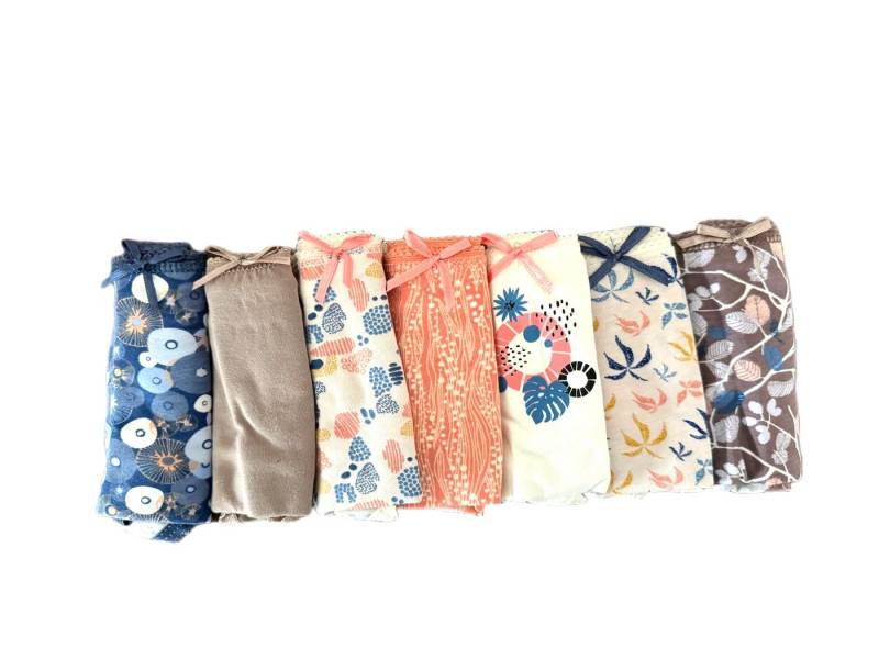Slip Damen Slip 7er Pack – Gemustert, Baumwolle, Mit Schleifchen von MOONGIRL