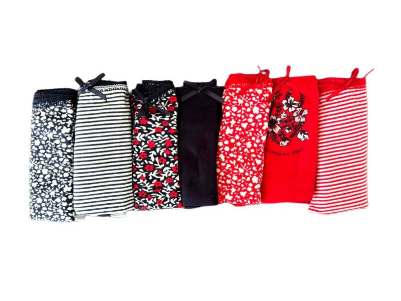 Slip Damen Slip 7er Pack – Gemustert, Baumwolle, Mit Schleifchen von MOONGIRL