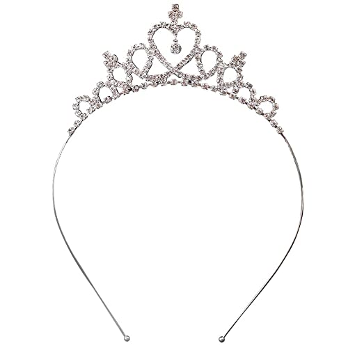 Diadem für Kinder Mädchen Geburtstagskrone Kristall Tiara Hochzeit Blumenmädchen Haarschmuck Silber von MOONIGHT