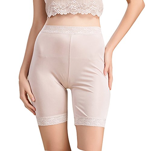 MOONSIYU Frauen 100% Reine Seide Weiche Dehnbare Boxer Unterwäsche Hosen Spitze Sicherheit Tragen Hause Tragen Legging Kurz, beige, 46 MOONSIYU Frauen 100% Reine Seide Weiche Dehnbare Boxer Unterwäsche Hosen Spitze Sicherheit Tragen Hause Tragen Legging Kurz, beige, 46 von MOONSIYU