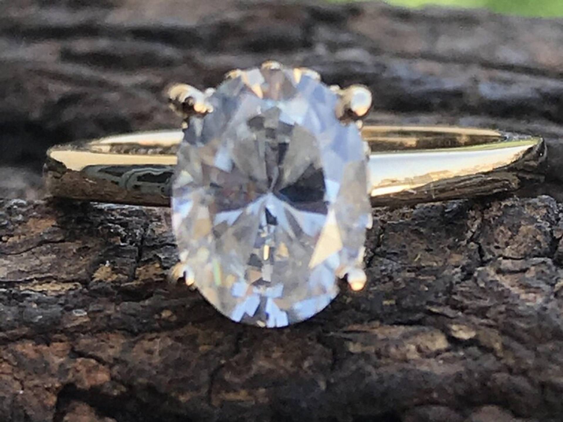 Ovaler Moissanit Verlobungsring in Massivem Gold Länglich 128mm Ovalschliff Oval Diamant Ring Geschenk Für Sie Jahrestag von MOONSTAR1998