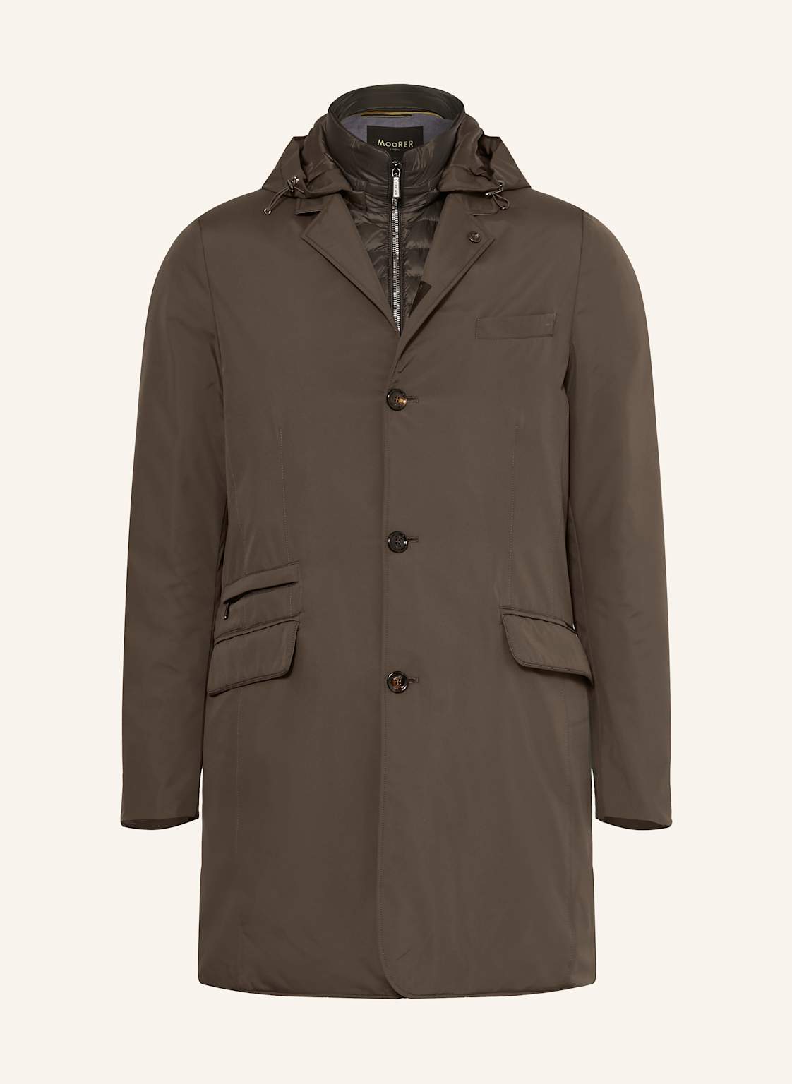 Moorer Daunenmantel Mit Herausnehmbarer Blende braun von MOORER