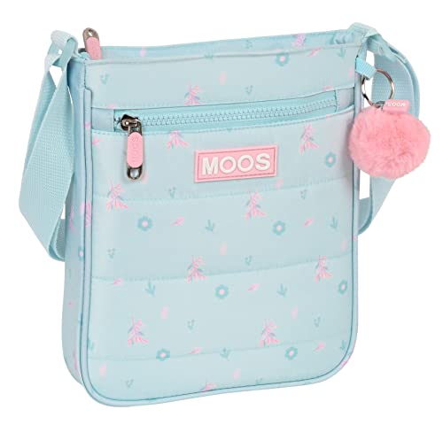 MOOS M431, Außentasche, Schultertasche, bequem und vielseitig, Qualität und Stärke, 21 x 4,5 x 25 cm, Unisex Kinder, Türkisblau, Standard, Blau/Türkis, Estándar von MOOS