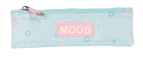 MOOS - Schulmäppchen, Federmäppchen für Kinder, ideal für Kinder von 5 bis 14 Jahren, bequem und vielseitig, Qualität und Widerstandsfähigkeit, 20 x 60 cm, Türkis, Blau/Türkis, Estándar, Casual von MOOS