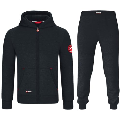 MOOSELINE Herren Jogginganzug Trainingsanzug Sportanzug mit Classic Red Patch (S, Schwarz) von MOOSELINE