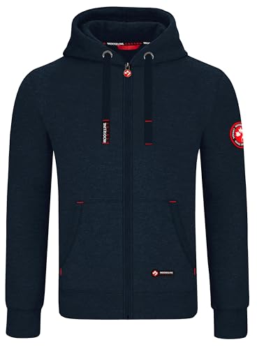 MOOSELINE V1 Herren Sweatjacke Kapuzenjacke Trainingsjacke Hoodie mit Reißverschluss Sweat Jacke (3XL, Navy Blue) von MOOSELINE