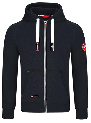 MOOSELINE Herren Sweatjacke Kapuzenjacke Trainingsjacke Hoodie mit Reißverschluss Sweat Jacke (3XL, Schwarz White Laces) von MOOSELINE