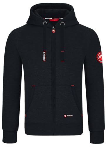 Mooseline V1 Herren Sweatjacke Kapuzenjacke Trainingsjacke Hoodie mit Reißverschluss Sweat Jacke (3XL, schwarz) von Mooseline