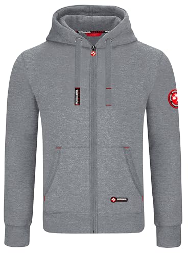 MOOSELINE V1 Herren Sweatjacke Kapuzenjacke Trainingsjacke Hoodie mit Reißverschluss Sweat Jacke (4XL, hellgrau) von MOOSELINE