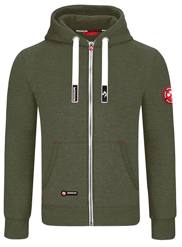 MOOSELINE Herren Sweatjacke Kapuzenjacke Trainingsjacke Hoodie mit Reißverschluss Sweat Jacke (5XL, Olive Grüne) von MOOSELINE