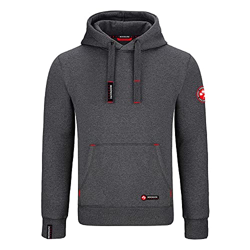 MOOSELINE Hoodie Herren Pullover Sweatshirt Sweatjacke Langarm Kapuzenpullover (M, dunkelgrau) von MOOSELINE