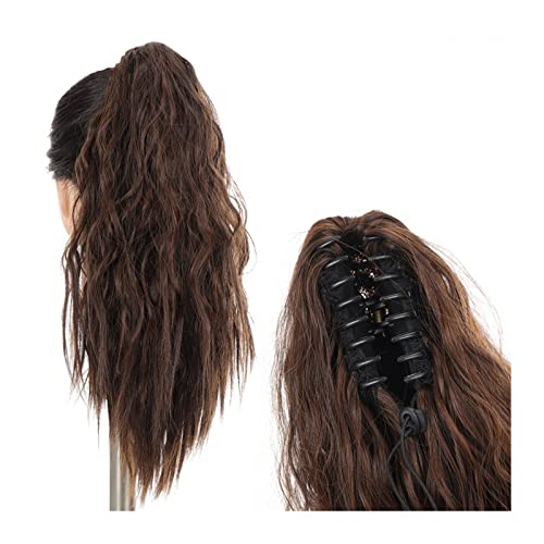 Haarteil Ponytail Curly Hair Extensions Pferdeschwanz for Frauen, synthetischer Clip in Pferdeschwanz-Krallen-Haarverlängerungen, mittellange, wellige, flauschige Pferdeschwanz-Haarteile Ponytail Exte von MOOWI