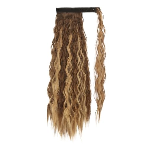 Haarteil Ponytail Pferdeschwanz-Extensions, 22/34 Zoll langer Afro-Locken-Wickel-Pferdeschwanz, lockiges, gewelltes synthetisches Haarteil for Frauen, gefälschte Pferdeschwänze, Clip-in-Haarverlängeru von MOOWI